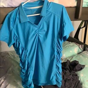 Athleta XL polo shirt. Caribbean blue.